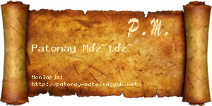 Patonay Máté névjegykártya