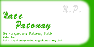 mate patonay business card